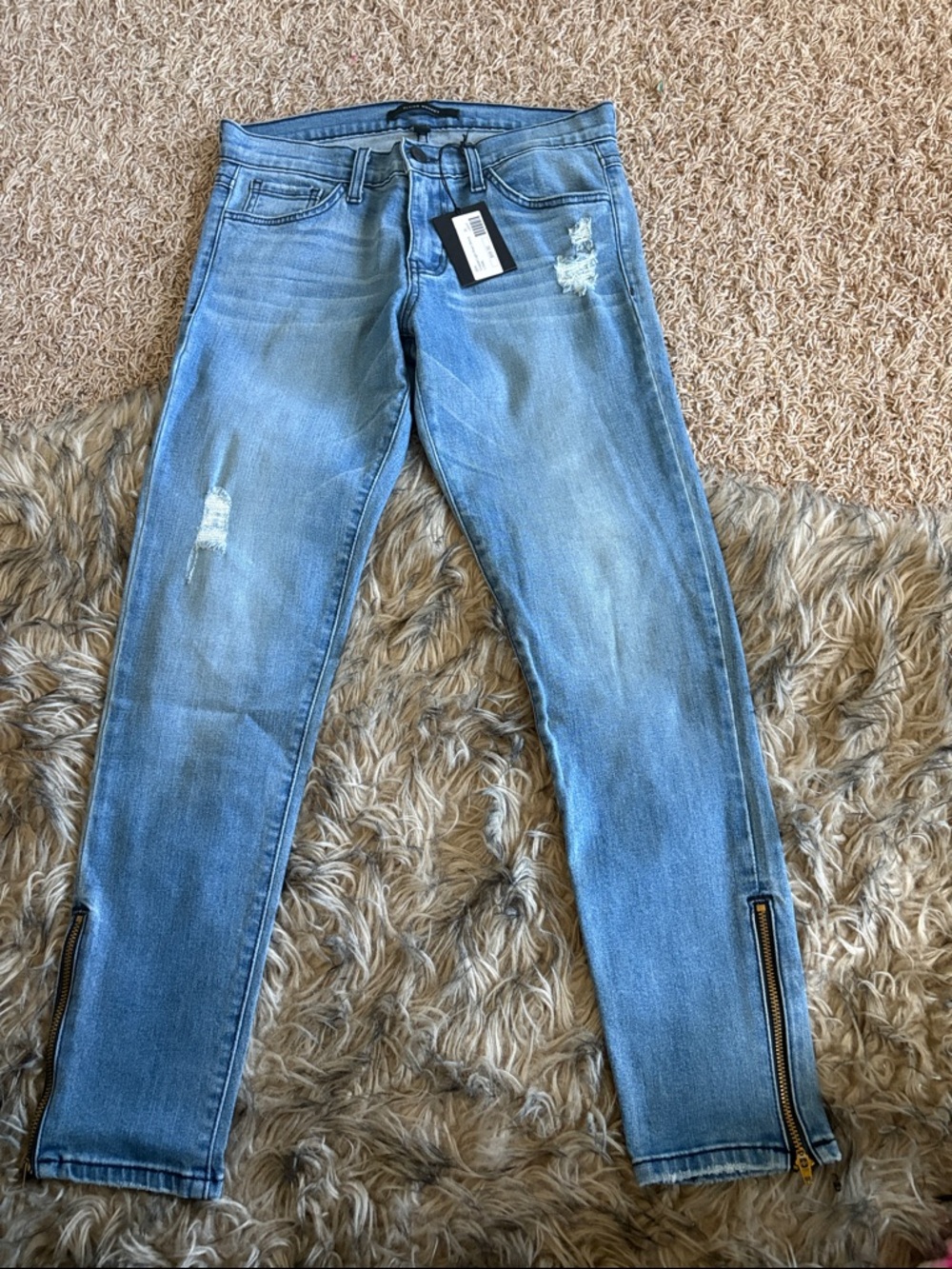 Flying Monkey Light Blue Skinny Jeans with Ankle Zips